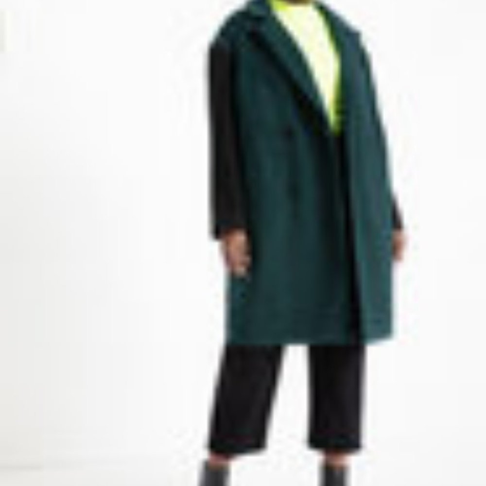 DOUBLE BREASTED COLORBLOCK COAT - SIZE 18/20